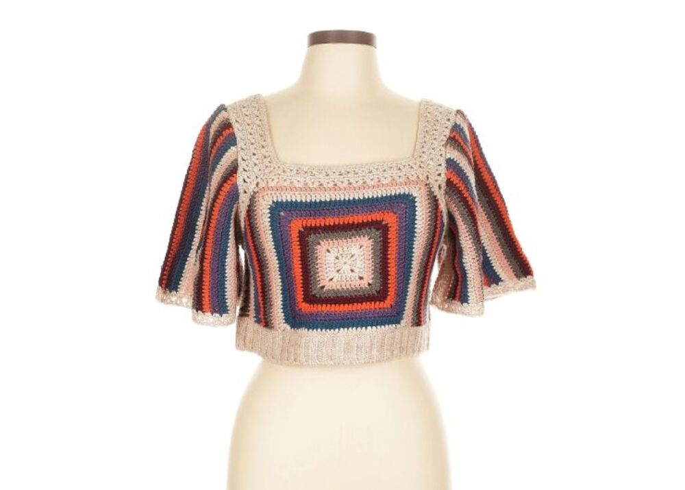 Sea New York Womens Mena Crochet Knit Top White Size Large - Picture 2 of 6